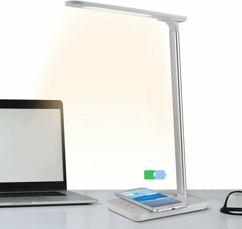 Education & Crafts |  Fasiphe Led Foldable Desk Lamp With Wireless Charger And Usb Port, Touch Control, Cold And Warm With 3 Levels Brightness Eye-Protective Reading Lights, Table Lamps For Home Office Education & Crafts black