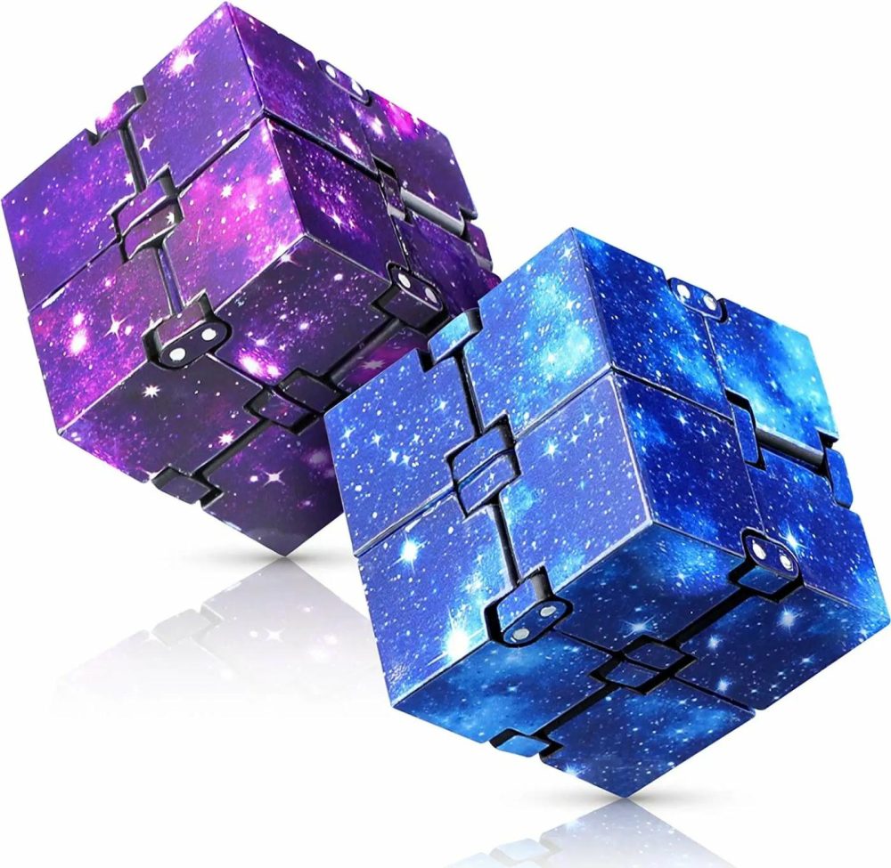 Education & Crafts |  Fidgets Toys Fidget Cubes 2Pcs Infinity Cubes For Kids & Teen & Adult, Cool Stuff Adult Toys Mini Gadget Best For Stress Or Anxiety Relief And Kill Time, Sensory Toys Unique Teacher Appreciation Gifts Education & Crafts 2PCS Colour Galaxy