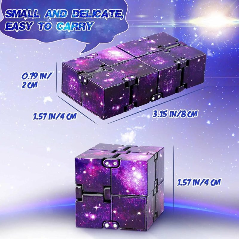 Education & Crafts |  Fidgets Toys Fidget Cubes 2Pcs Infinity Cubes For Kids & Teen & Adult, Cool Stuff Adult Toys Mini Gadget Best For Stress Or Anxiety Relief And Kill Time, Sensory Toys Unique Teacher Appreciation Gifts Education & Crafts 2PCS Colour Galaxy