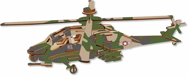 Education & Crafts |  Hands Craft Airplane Diy 3D Wooden Puzzle Model Kit – Laser Cut Wooden Puzzle Craft Kit, Brain Teaser And Educational Stem Diy Building Model Toy，Fighter Jet Education & Crafts Apach