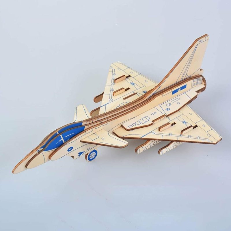 Education & Crafts |  Hands Craft Airplane Diy 3D Wooden Puzzle Model Kit – Laser Cut Wooden Puzzle Craft Kit, Brain Teaser And Educational Stem Diy Building Model Toy，Fighter Jet Education & Crafts Apach