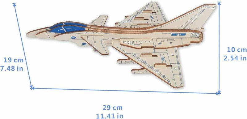 Education & Crafts |  Hands Craft Airplane Diy 3D Wooden Puzzle Model Kit – Laser Cut Wooden Puzzle Craft Kit, Brain Teaser And Educational Stem Diy Building Model Toy，Fighter Jet Education & Crafts Apach