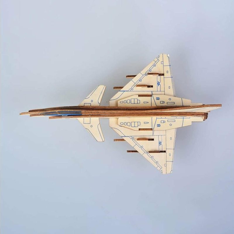 Education & Crafts |  Hands Craft Airplane Diy 3D Wooden Puzzle Model Kit – Laser Cut Wooden Puzzle Craft Kit, Brain Teaser And Educational Stem Diy Building Model Toy，Fighter Jet Education & Crafts Apach