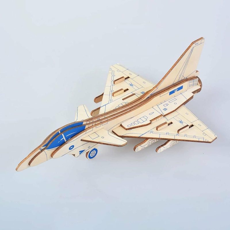 Education & Crafts |  Hands Craft Airplane Diy 3D Wooden Puzzle Model Kit – Laser Cut Wooden Puzzle Craft Kit, Brain Teaser And Educational Stem Diy Building Model Toy，Fighter Jet Education & Crafts Apach