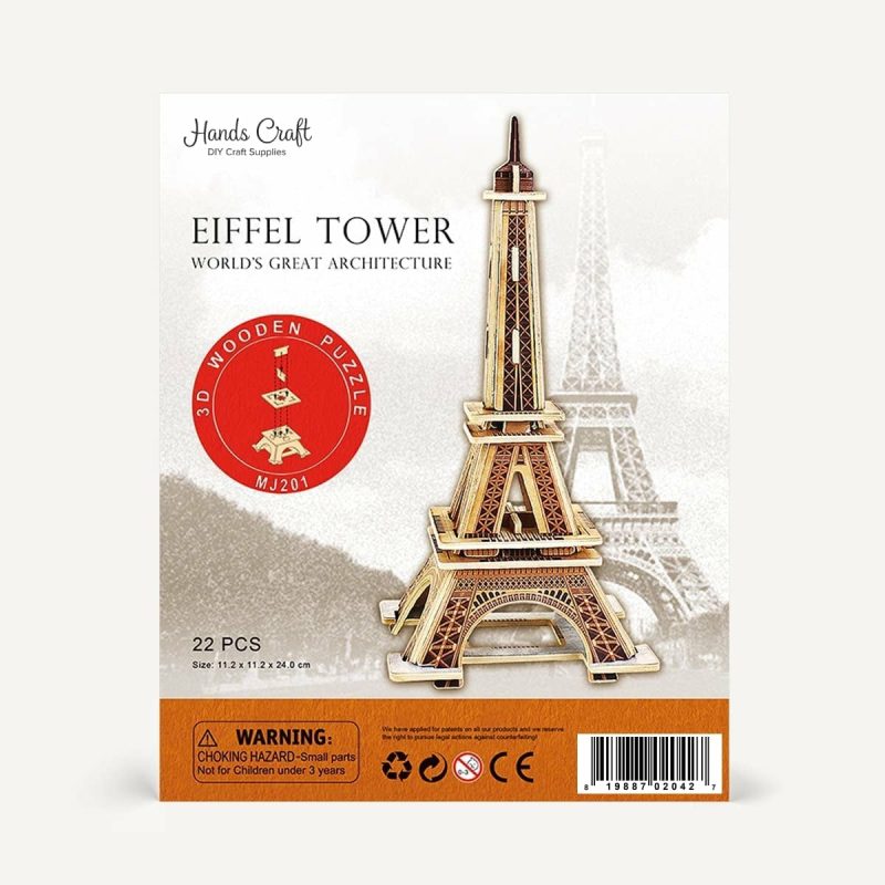 Education & Crafts |  Hands Craft Diy 3D Wooden Puzzle – Eiffel Tower Famous Architecture Building Assembly Model Kit Brain Teaser Puzzles Educational Stem Toy Adults And Teens To Build Safe And Non-Toxic Wood Education & Crafts Big Ben