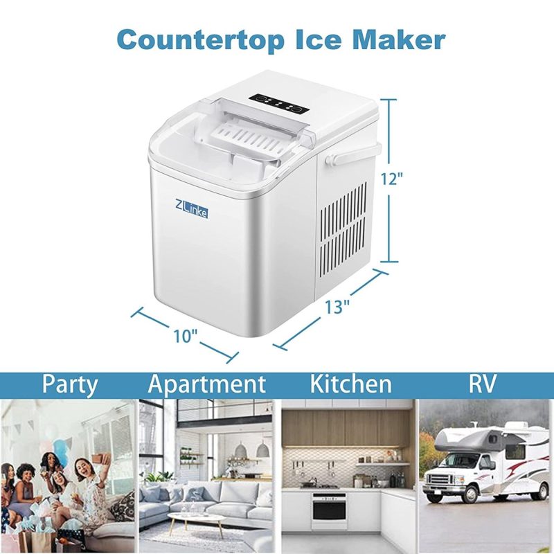 Education & Crafts |  Ice Maker Machine Countertop, 9 Cubes Ready In 6 Mins,27Lbs/24Hrs,2 Sizes Of Bullet Ice.Self-Cleaning Ice Machine With Ice Scoop And Basket,For Home Kitchen,Office,Bar & Party Appliances Appliances