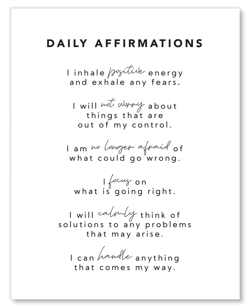 Education & Crafts |  Inspirational Wall Art Affirmations Poster – Motivational Positive Self Love Quotes – Decor For Office Desk, Bedroom Teens Girls – 8X10 – Unframed Education & Crafts Education & Crafts