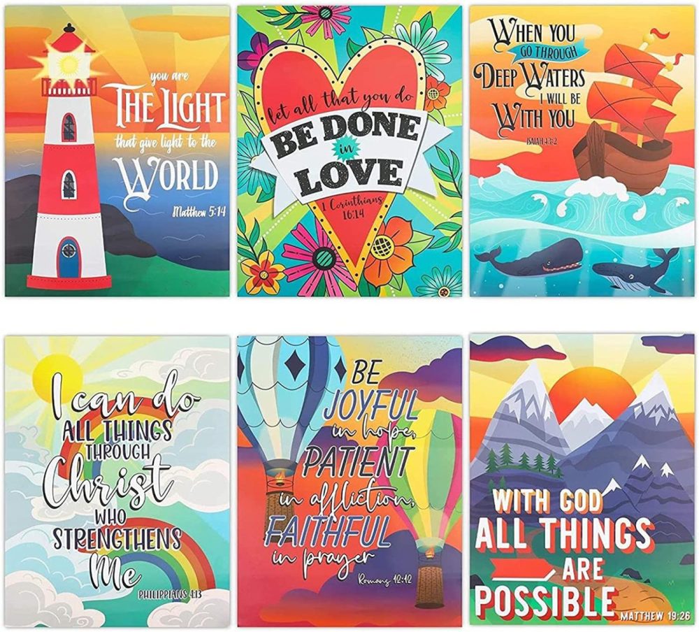 Education & Crafts |  Inspirational Wall Art Scripture Posters For Kids (17 X 22 In, 6 Pack) Education & Crafts Education & Crafts