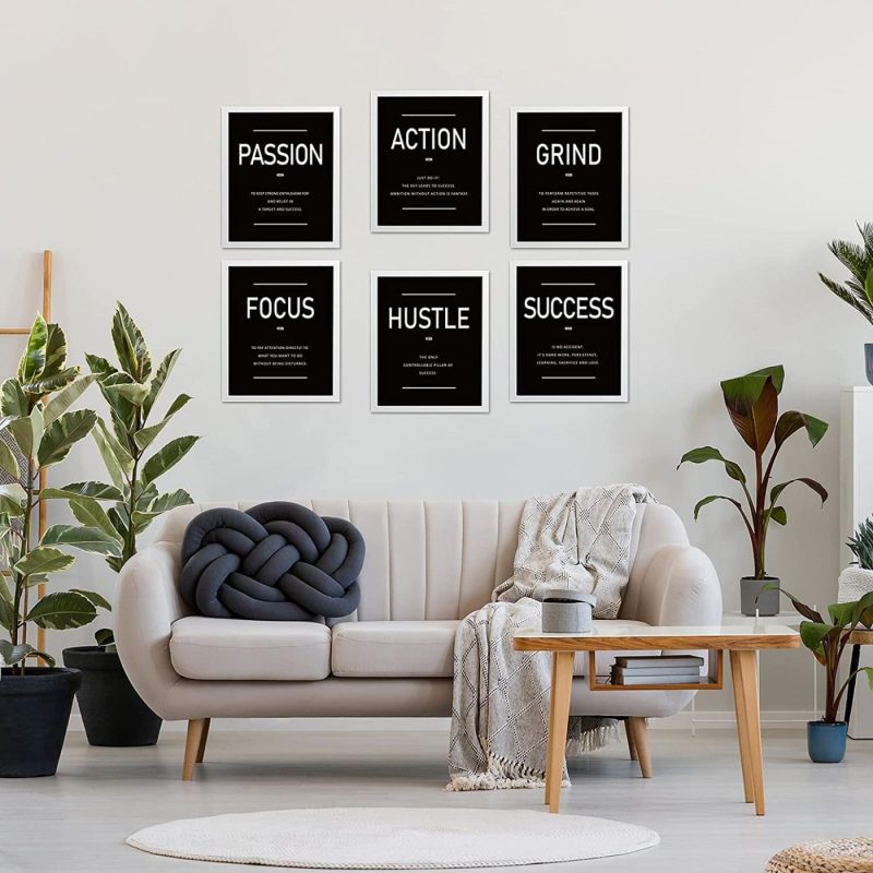 Education & Crafts |  Inspirational Wall Decor For Living Room Office – Motivational Wall Art For Bedroom – Positive Quotes & Sayings Posters – Daily Affirmation For Men Teen Kids – Black And White Wall Art (Set Of 6, 12X16In, Unframed) Education & Crafts Education & Crafts