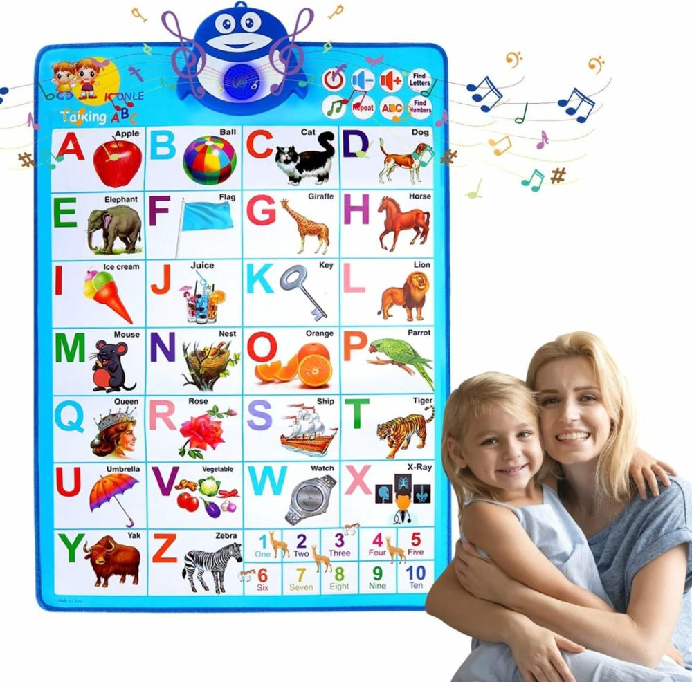 Education & Crafts |  Interactive Electronic Alphabet Wall Chart, Talking Abc 123S Music Educational Poster For Kids, Preschool Learning Toys For Toddlers 1 2 3 4 5 Year Old Boys Girls Toy, Kid Birthday Gift Education & Crafts Education & Crafts