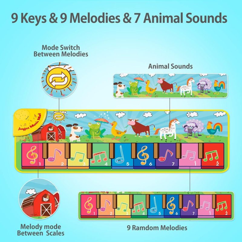 Education & Crafts |  Joyjoz Baby Musical Mats With 25 Music Sounds, Musical Toys Child Floor Piano Keyboard Mat Carpet Animal Blanket Touch Playmat Early Education Toys For Baby Girls Boys Toddlers (1 To 5 Years Old) Education & Crafts Education & Crafts