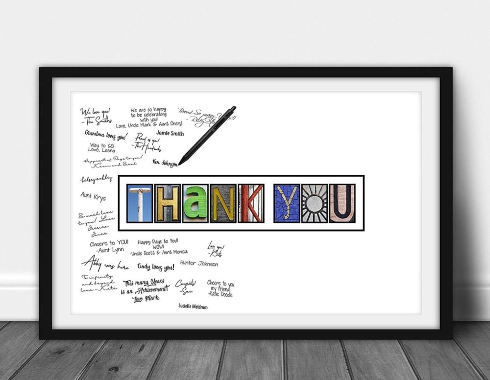 Education & Crafts |  Katie Doodle Thank You Card – Single Jumbo Thank You Card Sign For First Responders, Nurse, Teacher, Coach, Boss – Great Appreciation Gift From Co-Workers, Office Or Class – 11X17 Poster [Unframed] Education & Crafts Education & Crafts