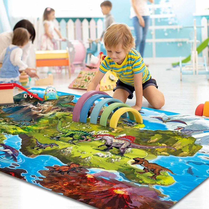 Education & Crafts |  Kids Dream Mat Modern City Toy Activity Playmat, Parent-Child Interaction Game Map Rug, Ideal Children’s Educational Road Traffic City Life Pretend Play 552-C Education & Crafts Blue