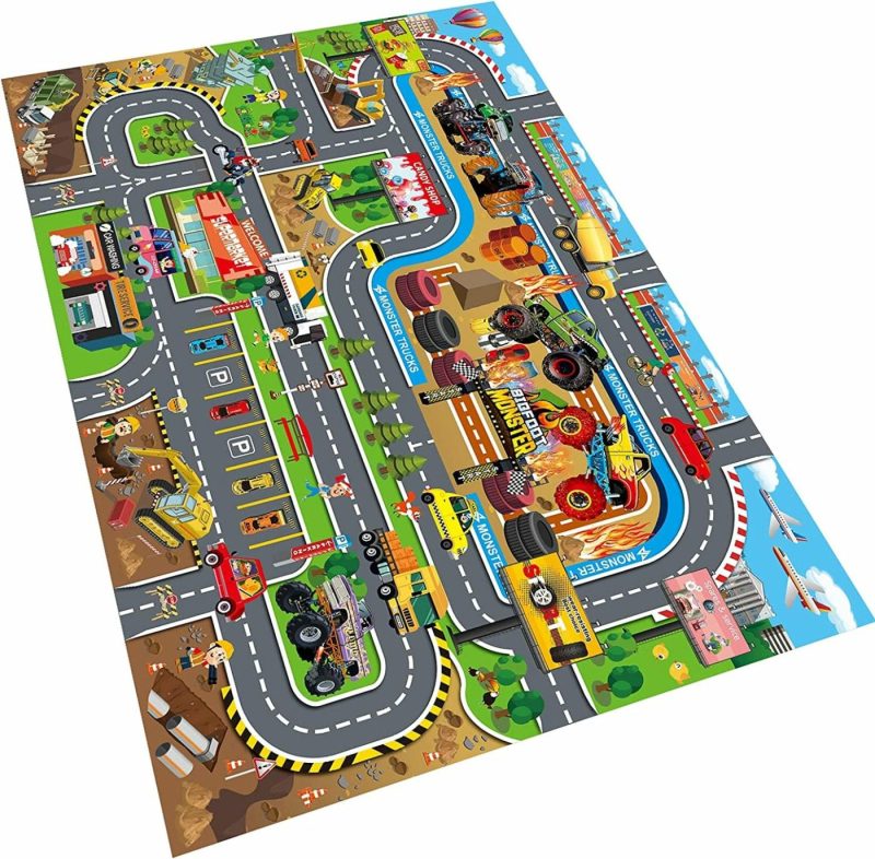 Education & Crafts |  Kids Dream Mat Modern City Toy Activity Playmat, Parent-Child Interaction Game Map Rug, Ideal Children’s Educational Road Traffic City Life Pretend Play 552-C Education & Crafts Blue