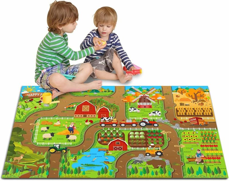 Education & Crafts |  Kids Dream Mat Modern City Toy Activity Playmat, Parent-Child Interaction Game Map Rug, Ideal Children’s Educational Road Traffic City Life Pretend Play 552-C Education & Crafts Blue