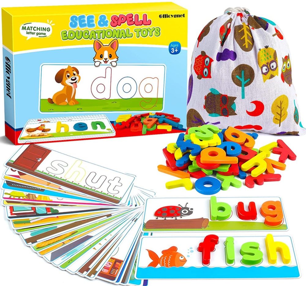 Education & Crafts |  Learning Educational Toys And Gift For 3 4 5 6 Years Old Boys And Girls – See & Spell Matching Letter Game For Preschool Kindergarten Kids – 80 Pcs Of Cvc Word Builders For Toddler Learning Activities Education & Crafts Education & Crafts