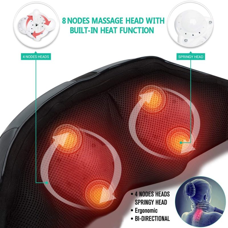 Education & Crafts |  Medcursor Neck And Shoulder Massager With Heat, 3D Shiatsu Deep Tissue Kneading Massage Pillow For Back, Leg, Body Muscle Soreness Relief, Home, Office, And Car Use Education & Crafts Education & Crafts