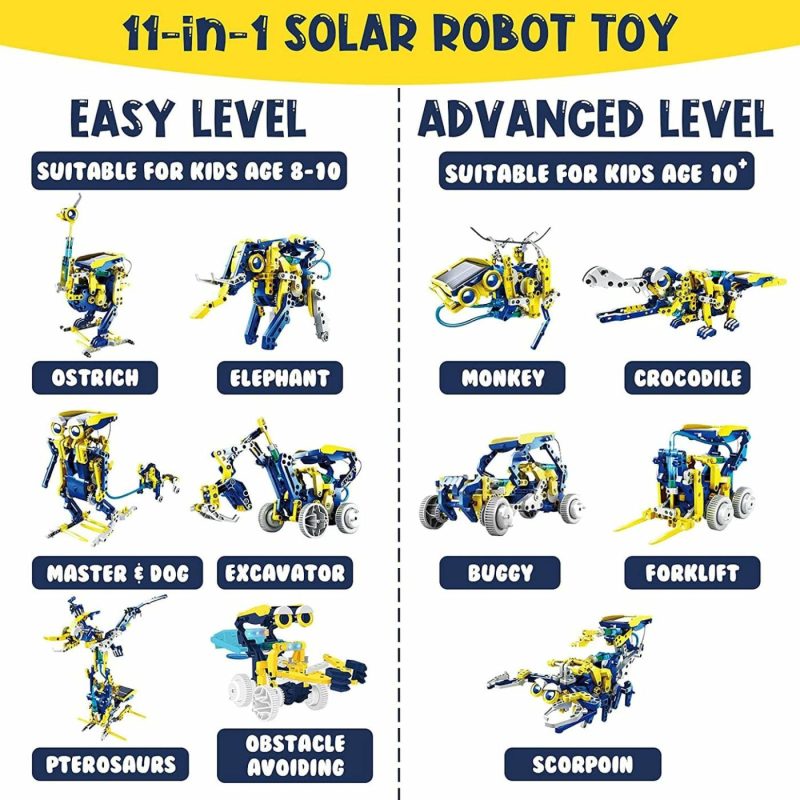 Education & Crafts |  Projects For Kids Ages 8-12, Solor Robot Kits With Unique Led Light Educational Building Toys, Science Experiment Kit Gift For Boys 8 9 10 11 12 Years Old Education & Crafts 2 Pcs