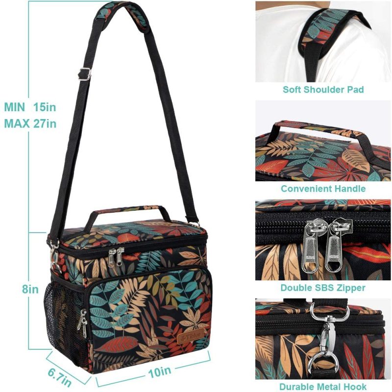 Education & Crafts |  Reusable Lunch Box For Office Work School Picnic Beach – Leakproof Cooler Tote Bag Freezable Lunch Bag With Adjustable Shoulder Strap Education & Crafts Autumn