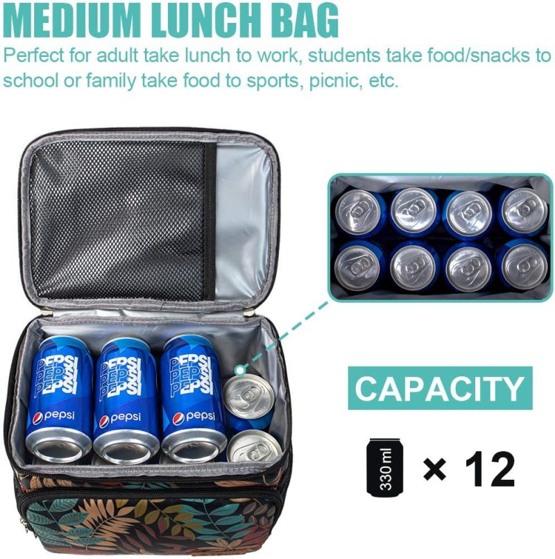 Education & Crafts |  Reusable Lunch Box For Office Work School Picnic Beach – Leakproof Cooler Tote Bag Freezable Lunch Bag With Adjustable Shoulder Strap Education & Crafts Autumn