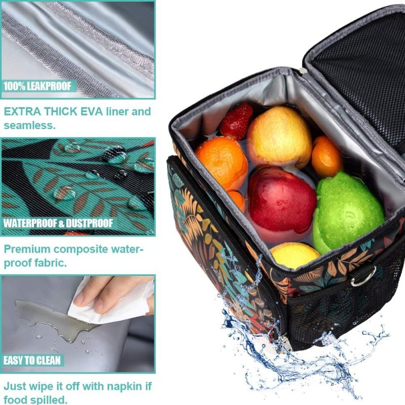 Education & Crafts |  Reusable Lunch Box For Office Work School Picnic Beach – Leakproof Cooler Tote Bag Freezable Lunch Bag With Adjustable Shoulder Strap Education & Crafts Autumn