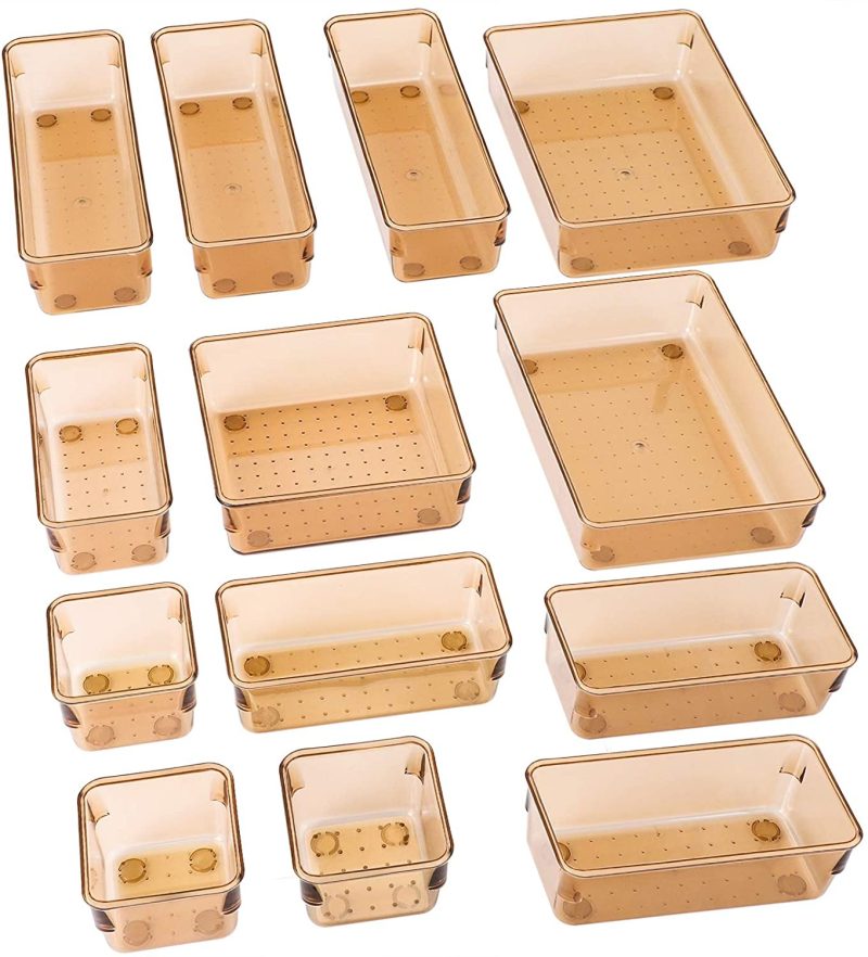 Education & Crafts |  Smartake 13-Piece Drawer Organizers With Non-Slip Silicone Pads, 5-Size Desk Drawer Organizer Trays Storage Tray For Makeup, Jewelries, Utensils In Bedroom Dresser, Office And Kitchen, Light Brown Education & Crafts Education & Crafts