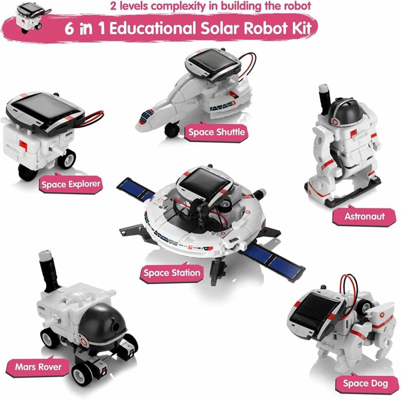 Education & Crafts |  Solar Robot Toys 6 In 1 Learning Kits Educational Space Moon Exploration Fleet Building Experiment Toys Diy Solar Power Science Education & Crafts Batlofty