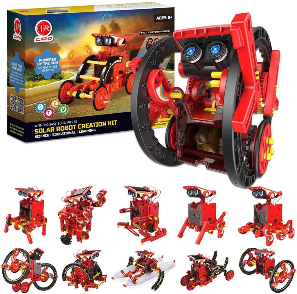 Education & Crafts |  Solar Robots Toy, 190 Pcs Stem Science Project Kit 12 In 1, Kids Educational Science Experiments Building Robotics Kit For Boy And Girls Aged 8-12, Creation Solar Powered Engine Assembly Robot Kit Education & Crafts CIRO