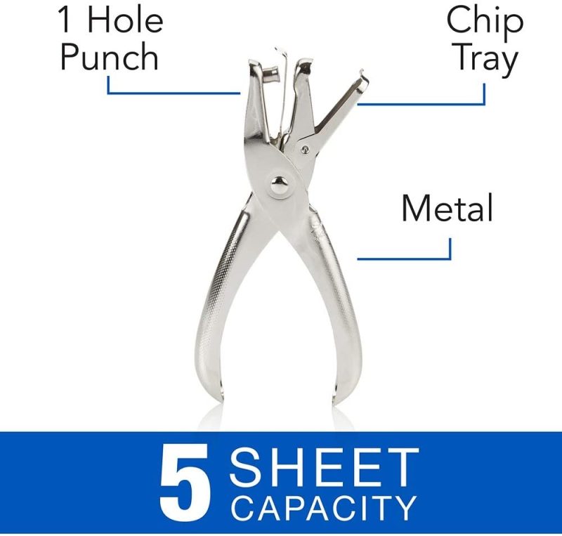 Education & Crafts |  Swingline 1 Hole Punch, Single Hole Puncher, 5 Sheet Capacity, Classic Office Paper Punch For Craft Paper, Diy Crafts, Perfect For Home Office School Supplies, Chrome (74005) Education & Crafts Education & Crafts