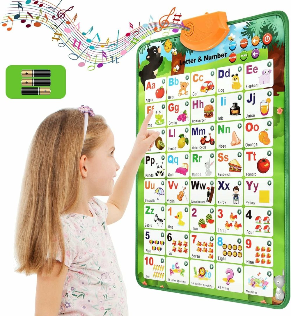 Education & Crafts |  Toddler Electronics Interactive Alphabet Wall Chart, Preschool Toys For Daycare Kids,Kindergarten Boys And Girls, Fun Gifts Abc And 123S Musical Learning Educational Developmental Toy Education & Crafts ABC