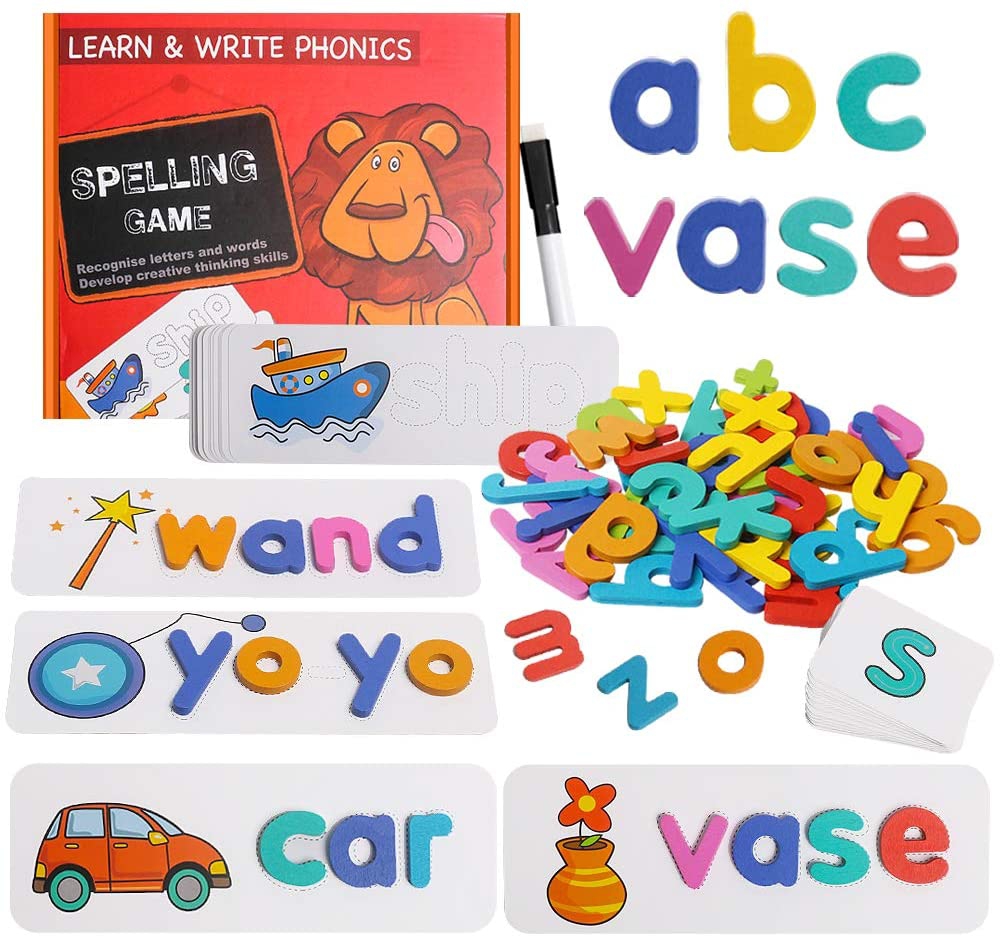 Education & Crafts |  Tsyan See Spelling Letter Flash Cards Sight Words Learn To Read Alphabet Matching Shape Writing Skills Game Montessori Educational Toys For Kindergarten Preschool Toddlers Kids Boys Girls 3 Years Up Education & Crafts Education & Crafts