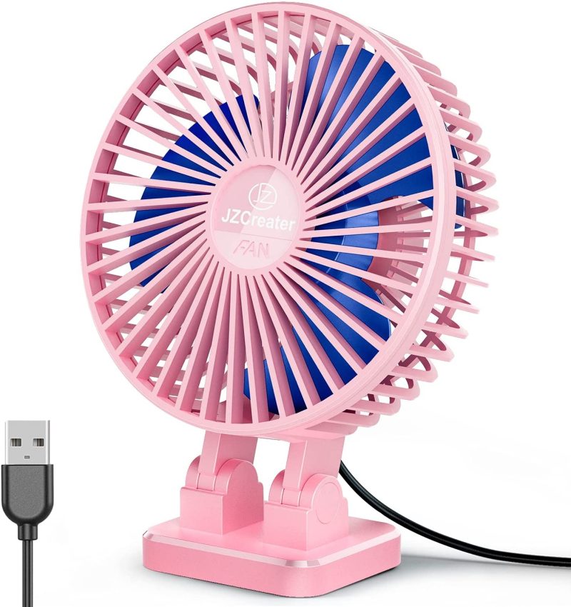 Education & Crafts |  Usb Desk Fan, 5Inch Mini Fan, 3 Speeds Adjustable Desktop Table Cooling Fan In Single Button , Rotation Strong Wind, Quiet Personal Mini Fan For Home Desktop Office Travel, Black Blue Education & Crafts Black Black