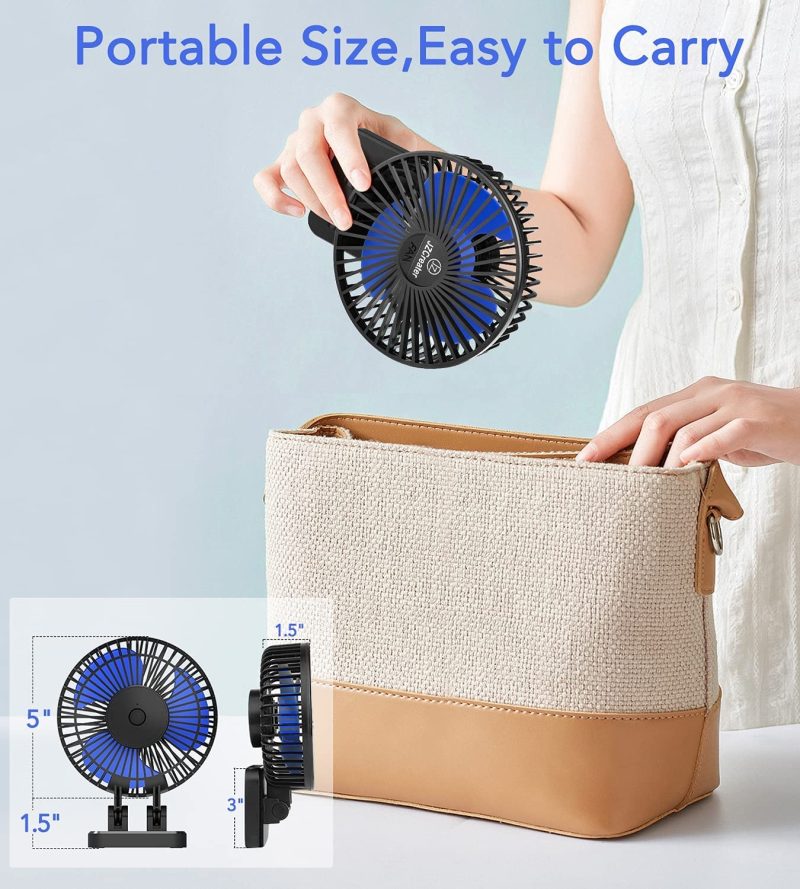 Education & Crafts |  Usb Desk Fan, 5Inch Mini Fan, 3 Speeds Adjustable Desktop Table Cooling Fan In Single Button , Rotation Strong Wind, Quiet Personal Mini Fan For Home Desktop Office Travel, Black Blue Education & Crafts Black Black