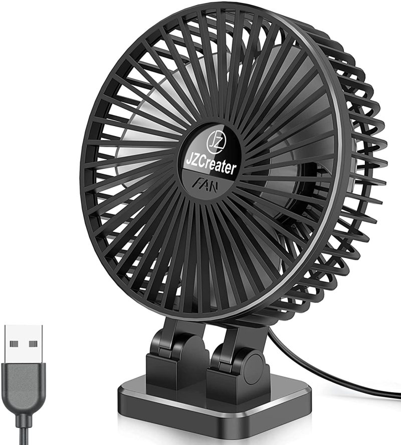 Education & Crafts |  Usb Desk Fan, 5Inch Mini Fan, 3 Speeds Adjustable Desktop Table Cooling Fan In Single Button , Rotation Strong Wind, Quiet Personal Mini Fan For Home Desktop Office Travel, Black Blue Education & Crafts Black Black