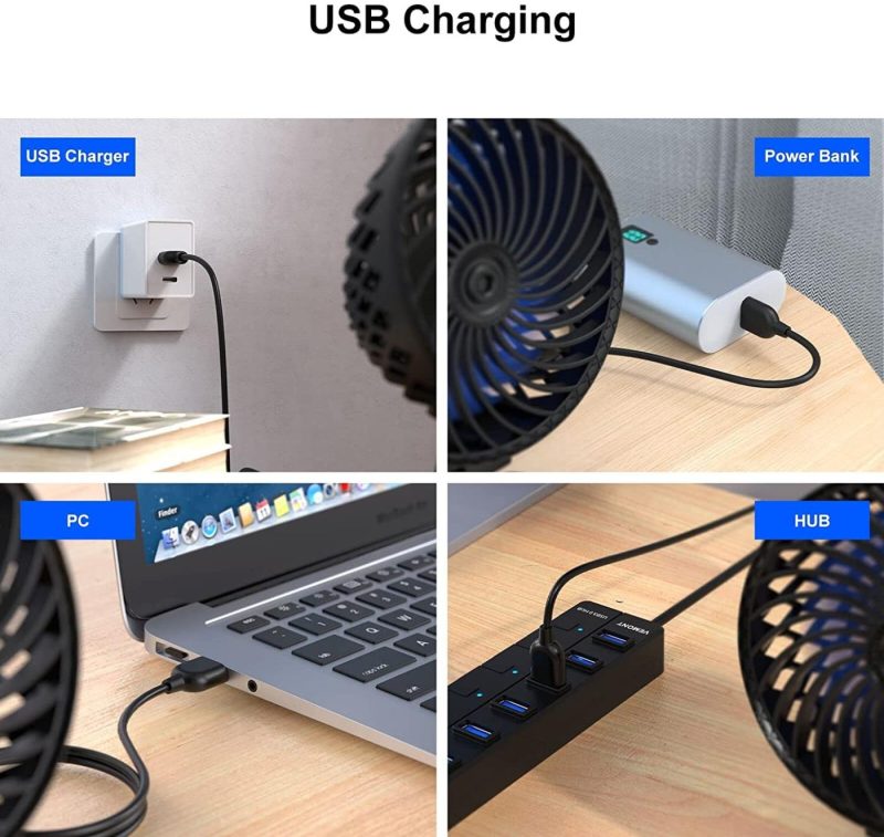 Education & Crafts |  Usb Desk Fan, Powerful Mini Usb Fan, Stepless Speed Usb Fan, Portable Table Cooling Fan Silent Personal Usb Fan With Usb-Powered For Home, Outdoor Travel, Office Education & Crafts black