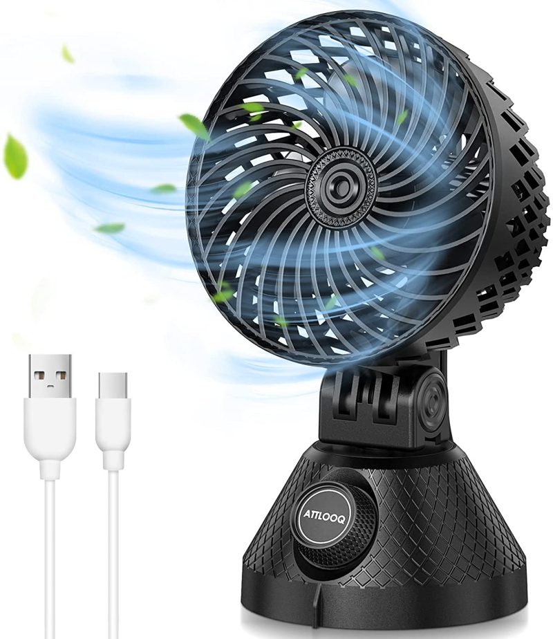 Education & Crafts |  Usb Desk Fan, Small Portable Desktop Personal Fan 3 Speeds Strong Airflow, Adjustable Tilt Automatic Swing Cooling Fan, Quiet Small Desk Fan For Home Office Bedroom Camping Indoor Outdoor Education & Crafts ATTLOOQ