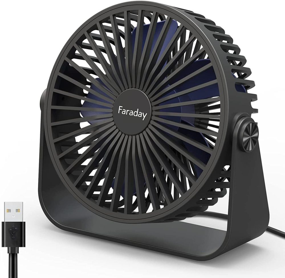 Education & Crafts |  Usb Desk Fans 5 Inches Portable Table Fans 360° Head Rotation Small Personal Desktop Fan For Home Office, 3 Speeds, Black Education & Crafts Education & Crafts