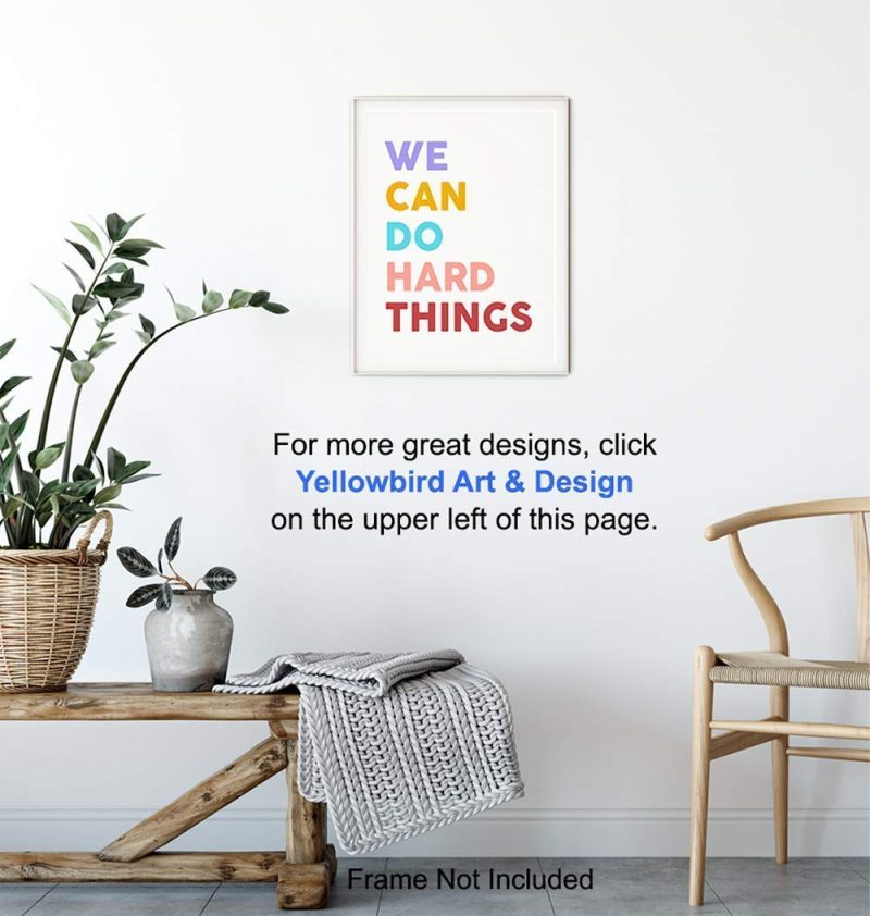 Education & Crafts |  We Can Do Hard Things Sign – Motivational Art Print – Inspirational Wall Art Poster – Bedroom Decor For Girls, Boys Or Kids Room, Classroom, Office – Gift For Teachers, Parents, Entrepreneurs Education & Crafts Education & Crafts