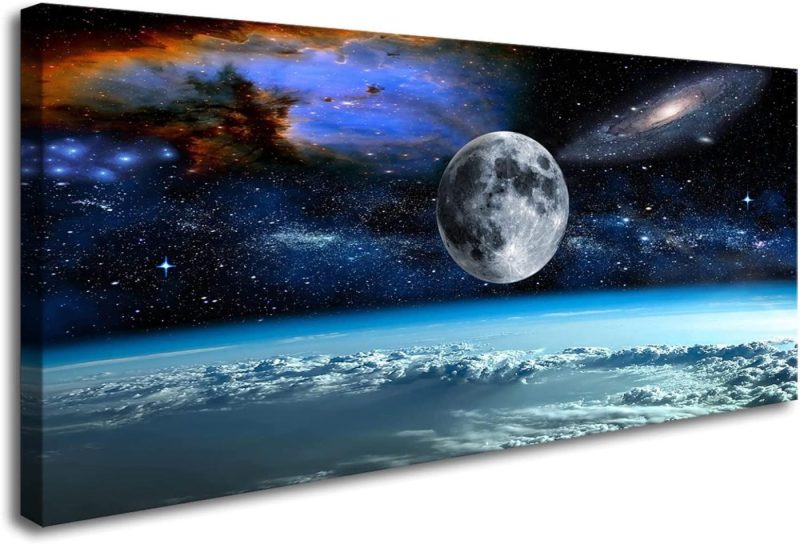 Education & Crafts |  Xxmwallartfc2562 Space View From Earth Space Canvas Wall Art Landscape Modern Decor Canvas Wall Art Painting Decor Abstract Canvas For Living Room Bedroom Kitchen Home And Office Wall Decor Education & Crafts Education & Crafts