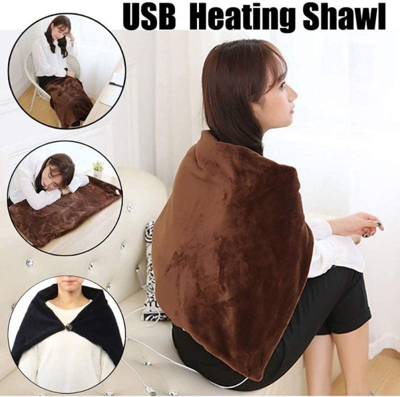 Education & Crafts |  Sole-Go Usb Electric Heating Shawl Electric Flannel Blankets Heated Throws 5V/2A – 3 Heating Settings For Car Office Home 34" X 23" (Coffee) Bedding Bedding