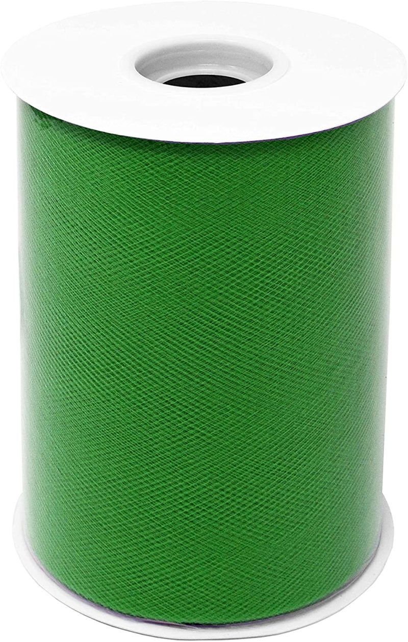 Fabric |  6" By 100 Yards (300 Ft) Fabric Tulle Spool For Wedding And Decoration Arts, Crafts & Sewing Apple Green