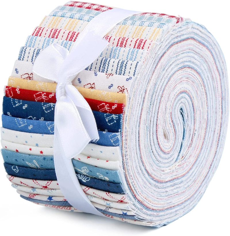 Fabric |  Jelly Rolls For Quilting, Pre-Cut Jelly Roll Fabric In Vivid Colors, Jelly Roll Fabric Strips For Quilting, Jelly Rolls For Quilting Clearance, Fabric Jelly Rolls With Different Patterns Arts, Crafts & Sewing Fabric