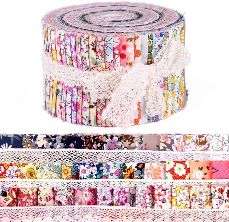 Fabric |  Jelly Rolls For Quilting, Pre-Cut Jelly Roll Fabric In Vivid Colors, Jelly Roll Fabric Strips For Quilting, Jelly Rolls For Quilting Clearance, Fabric Jelly Rolls With Different Patterns Arts, Crafts & Sewing Fabric