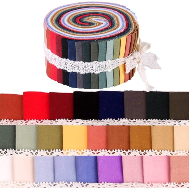 Fabric |  Jelly Rolls For Quilting, Pre-Cut Jelly Roll Fabric In Vivid Colors, Jelly Roll Fabric Strips For Quilting, Jelly Rolls For Quilting Clearance, Fabric Jelly Rolls With Different Patterns Arts, Crafts & Sewing Fabric