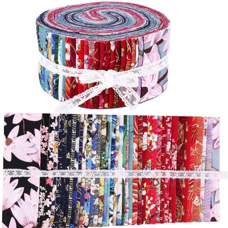 Fabric |  Jelly Rolls For Quilting, Pre-Cut Jelly Roll Fabric In Vivid Colors, Jelly Roll Fabric Strips For Quilting, Jelly Rolls For Quilting Clearance, Fabric Jelly Rolls With Different Patterns Arts, Crafts & Sewing Fabric