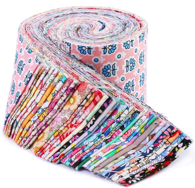 Fabric |  Jelly Rolls For Quilting, Pre-Cut Jelly Roll Fabric In Vivid Colors, Jelly Roll Fabric Strips For Quilting, Jelly Rolls For Quilting Clearance, Fabric Jelly Rolls With Different Patterns Arts, Crafts & Sewing Fabric