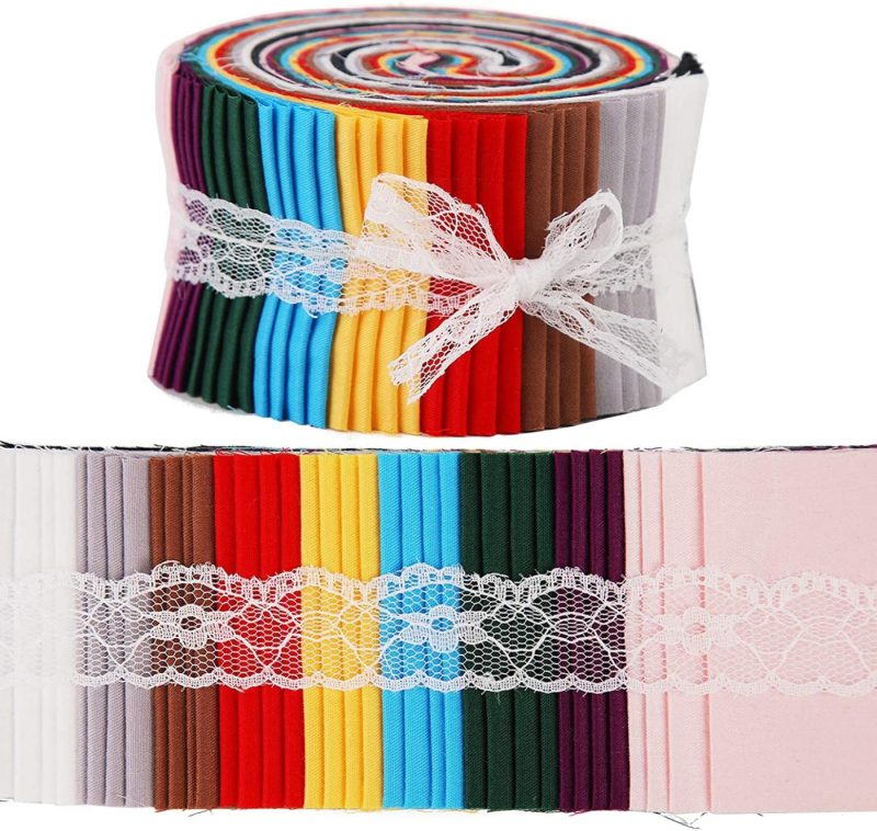 Fabric |  Jelly Rolls For Quilting, Pre-Cut Jelly Roll Fabric In Vivid Colors, Jelly Roll Fabric Strips For Quilting, Jelly Rolls For Quilting Clearance, Fabric Jelly Rolls With Different Patterns Arts, Crafts & Sewing Fabric