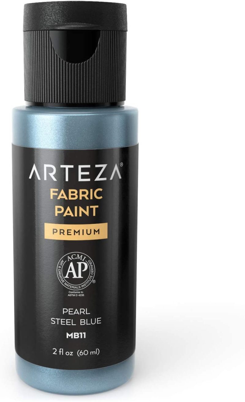 Fabric Painting & Dyeing |  Arteza Metallic Fabric Paint Permanent Colors, Washer & Dryer Safe, Textile Paint For Clothes, T-Shirts, Jeans, Bags, Shoes, Diy Projects & Canvas Arts, Crafts & Sewing ARTEZA