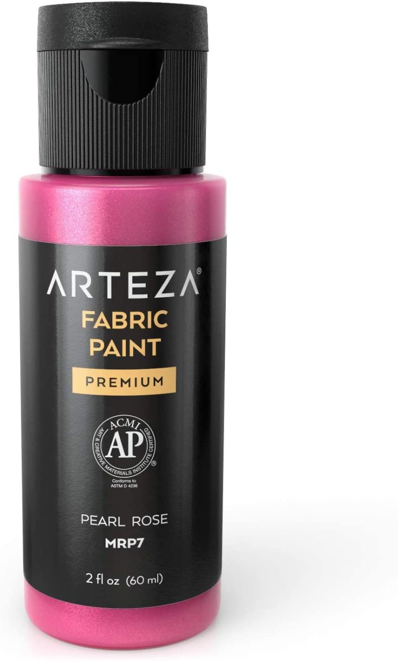 Fabric Painting & Dyeing |  Arteza Metallic Fabric Paint Permanent Colors, Washer & Dryer Safe, Textile Paint For Clothes, T-Shirts, Jeans, Bags, Shoes, Diy Projects & Canvas Arts, Crafts & Sewing ARTEZA