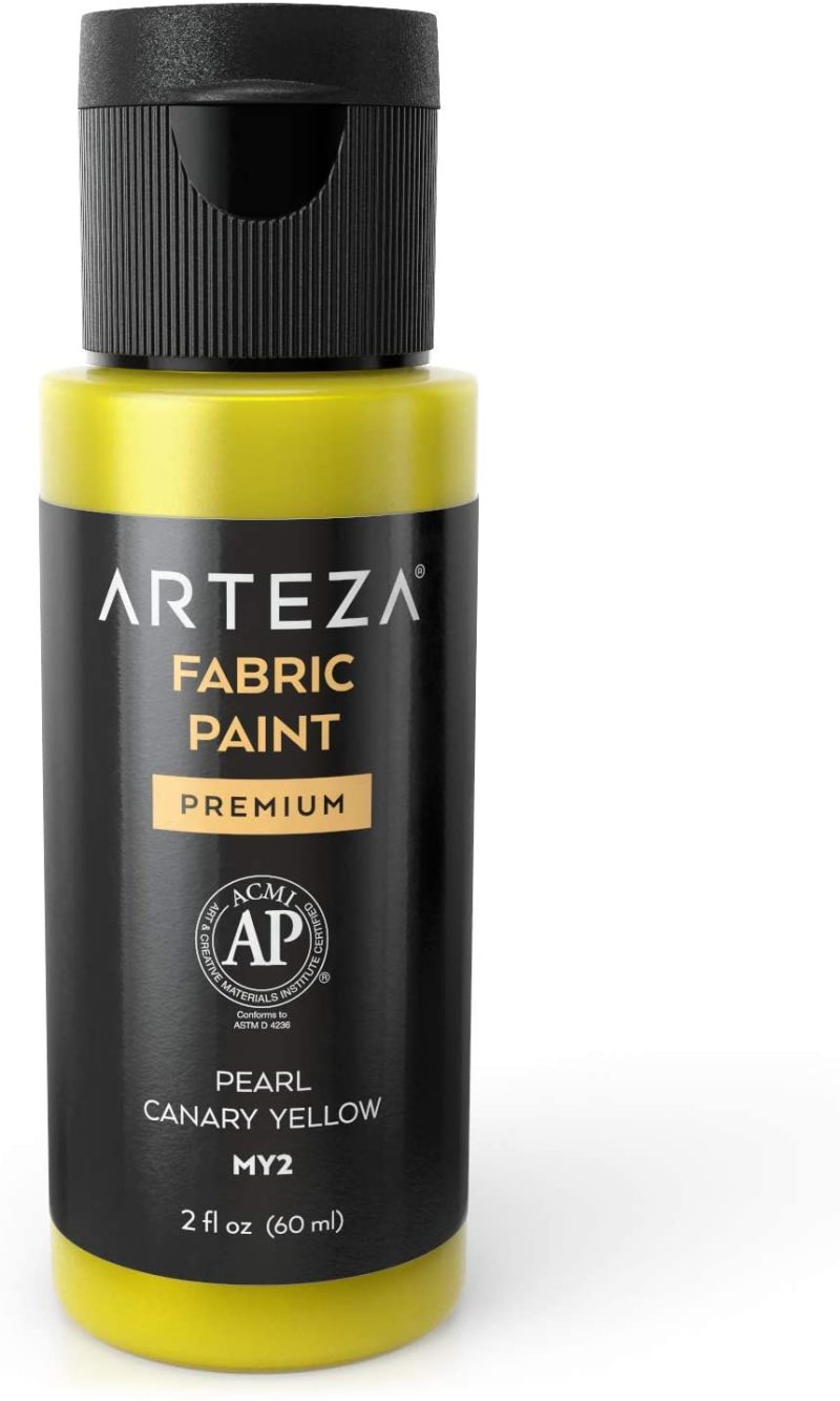 Fabric Painting & Dyeing |  Arteza Metallic Fabric Paint Permanent Colors, Washer & Dryer Safe, Textile Paint For Clothes, T-Shirts, Jeans, Bags, Shoes, Diy Projects & Canvas Arts, Crafts & Sewing ARTEZA